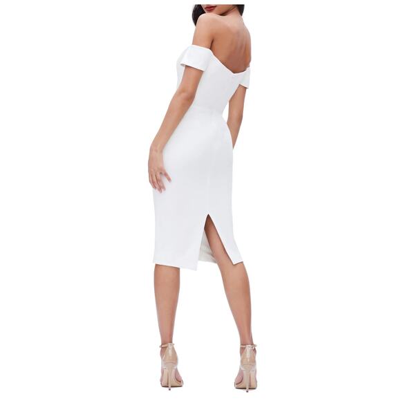 DRESS THE POPULATION Bailey Off the Shoulder Body-Con Dress Size Small - Picture 2 of 11